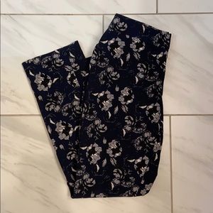 Flower print dress pants